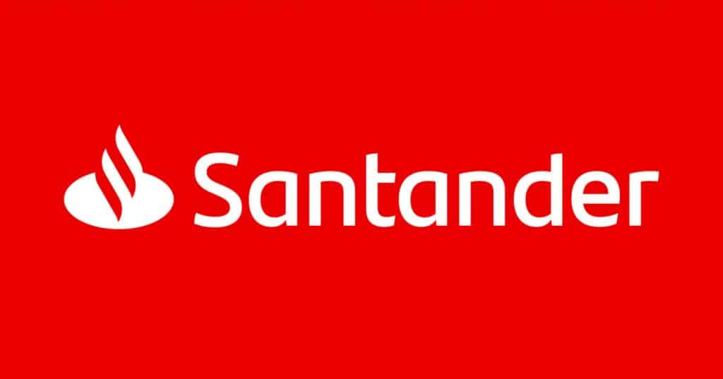 novo logo santander fundo vermelho