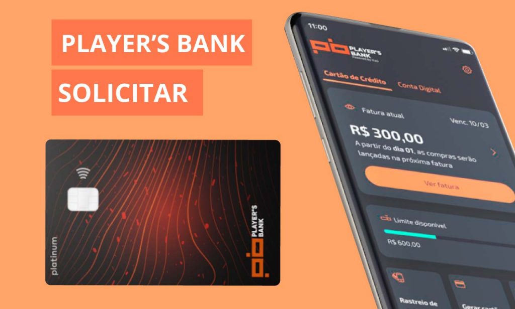 Players bank Como solicitar o cartao via APP CONTAS 2